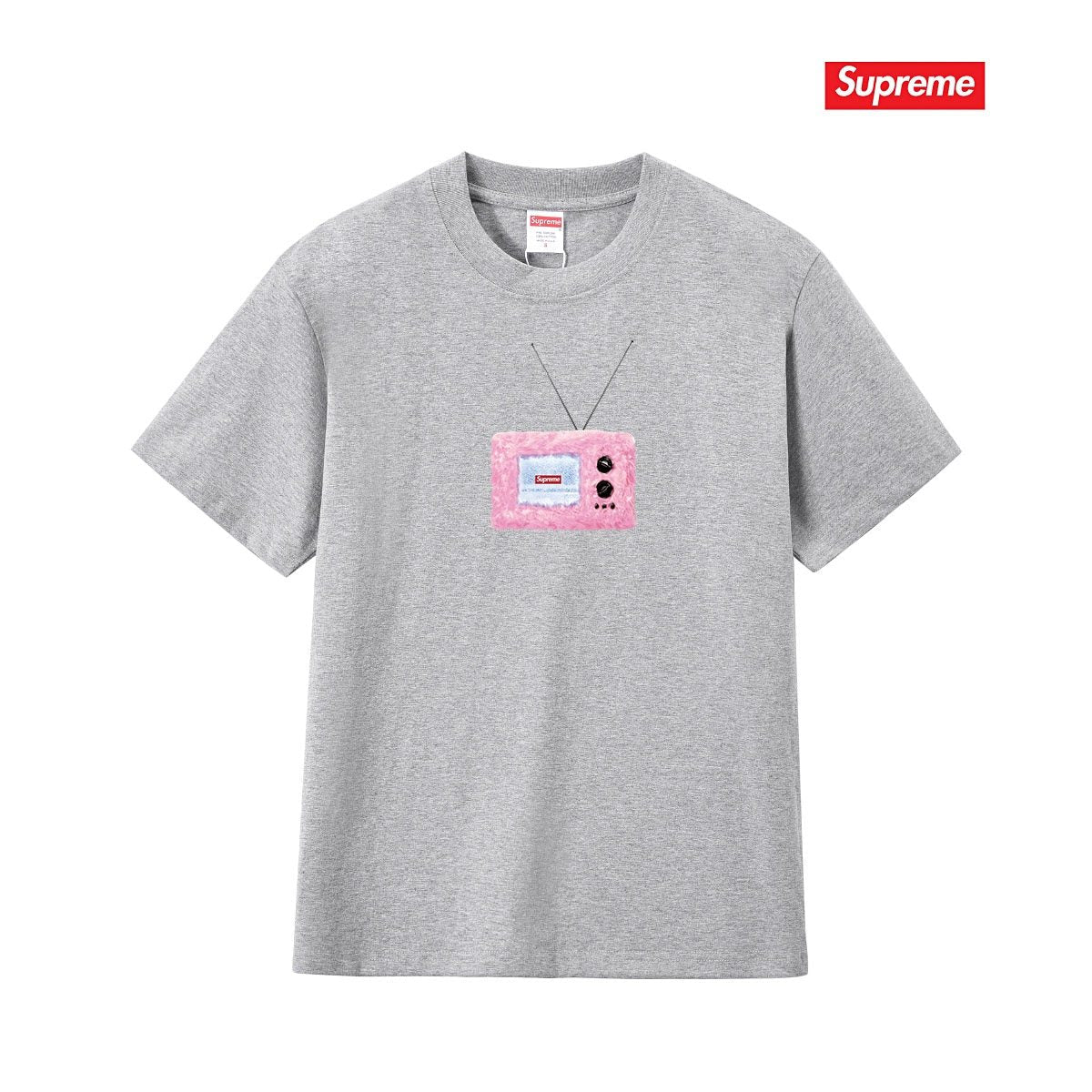 Supreme Pink TV Graphic T-Shirt — front
