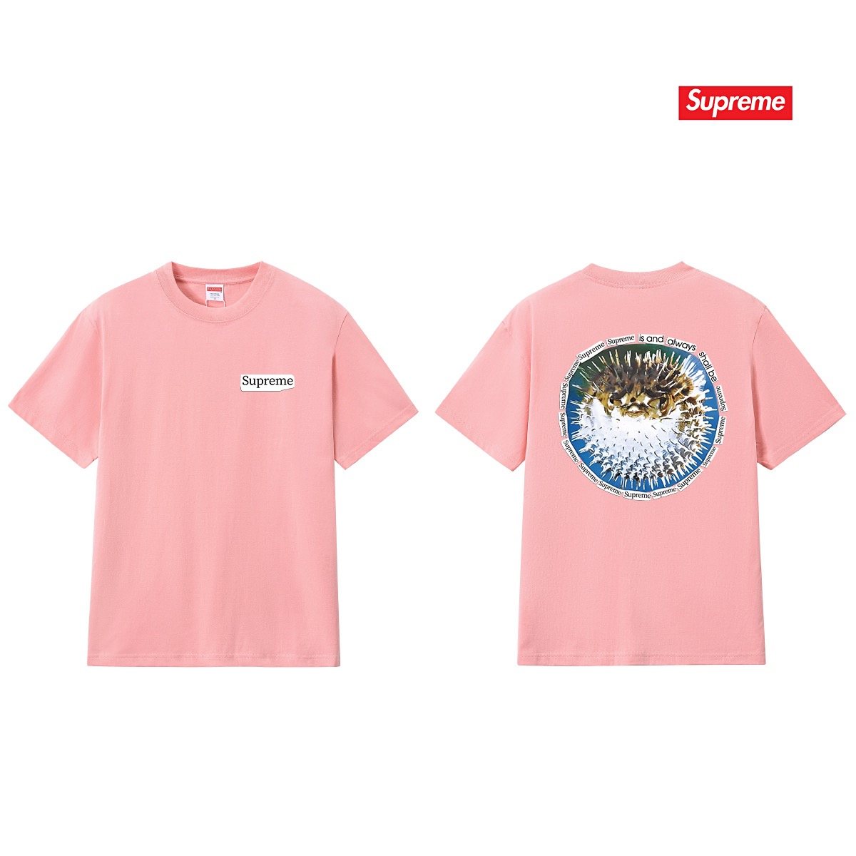 Supreme Pufferfish Back Graphic T-Shirt — comparison