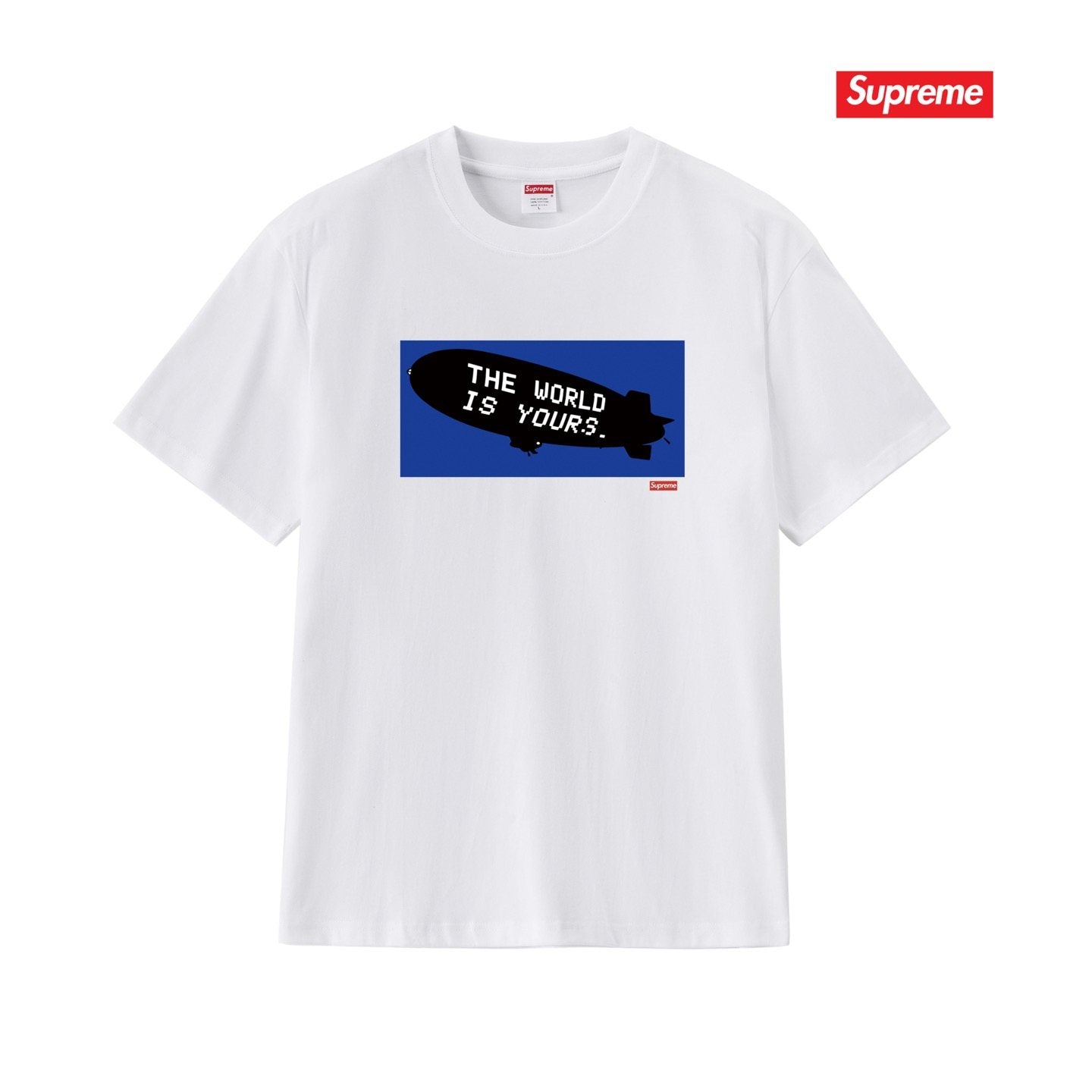 Supreme Blue Rectangle Brush Graphic T-Shirt — front