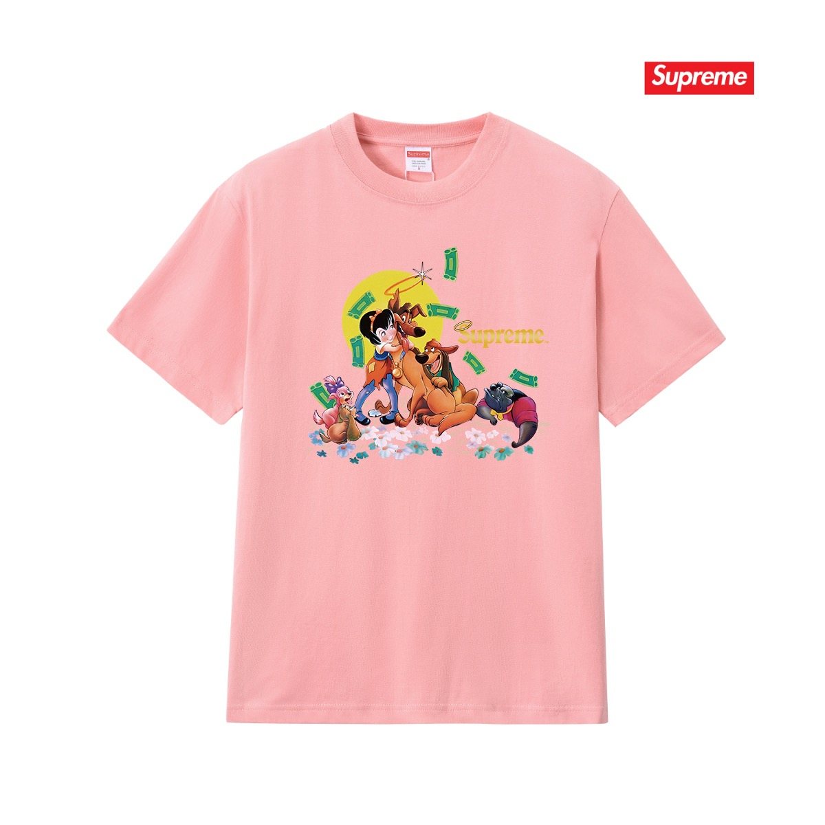 Supreme All Dogs Go To Heaven Dog Graphic T-Shirt — front