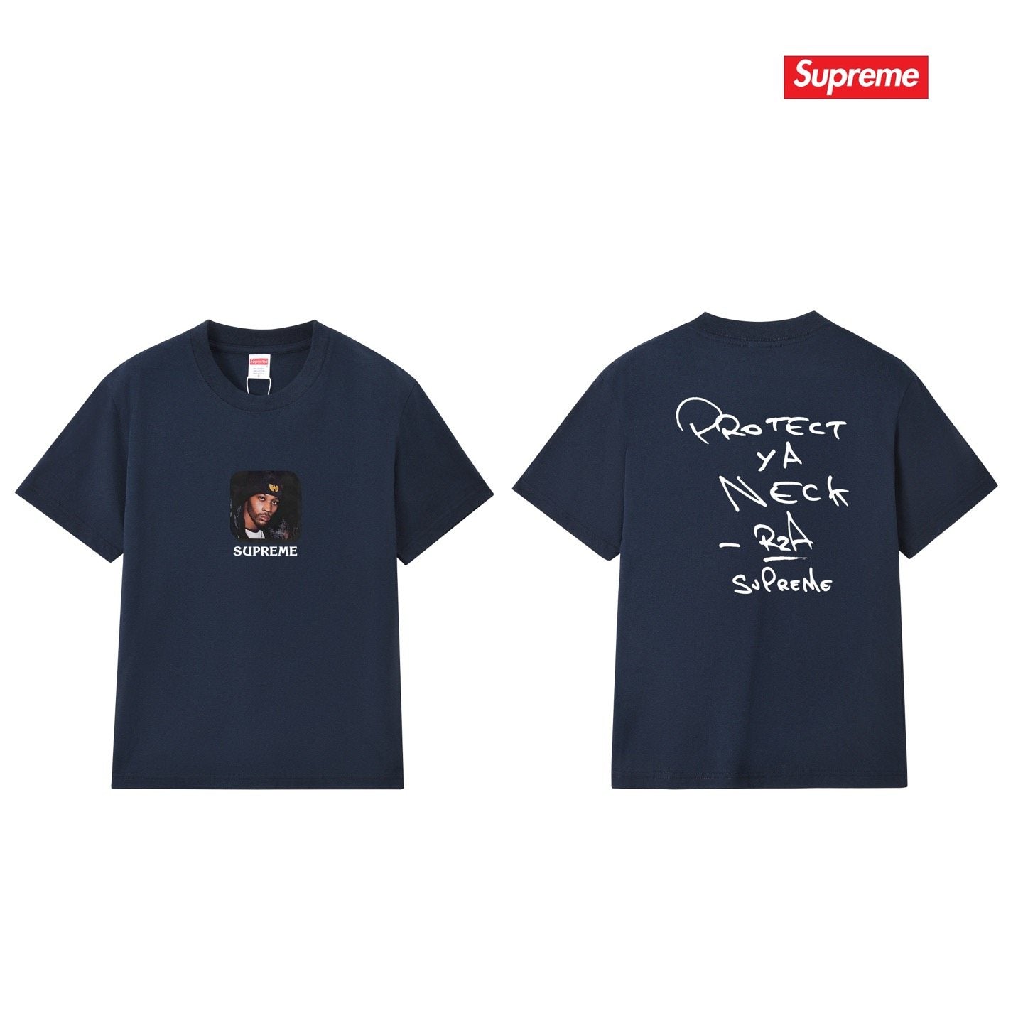 Supreme Protect Ya Neck RZA Portrait Graphic T-Shirt — comparison
