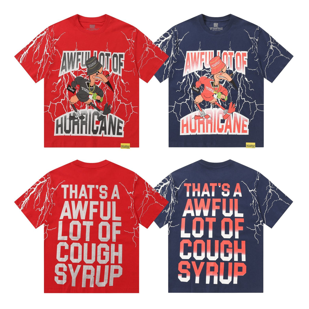 THAT'S A AWFUL LOT OF COUGH SYRUP Lightning Cartoon Graphic T-Shirt — comparison