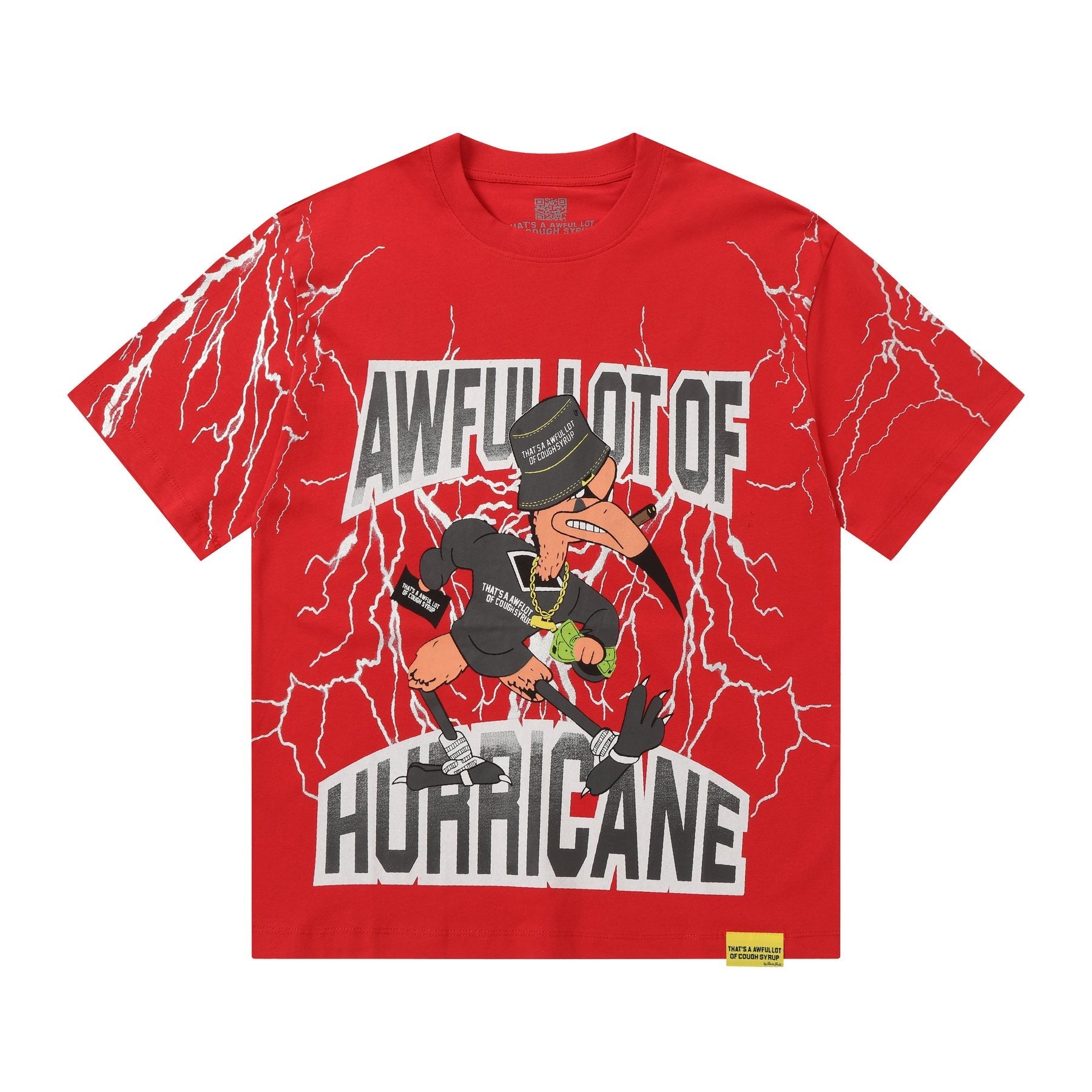 THAT'S A AWFUL LOT OF COUGH SYRUP Lightning Cartoon Graphic T-Shirt — front
