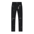 R+A Rest in Peace Cross Patch Paint-Splatter Jeans — hero