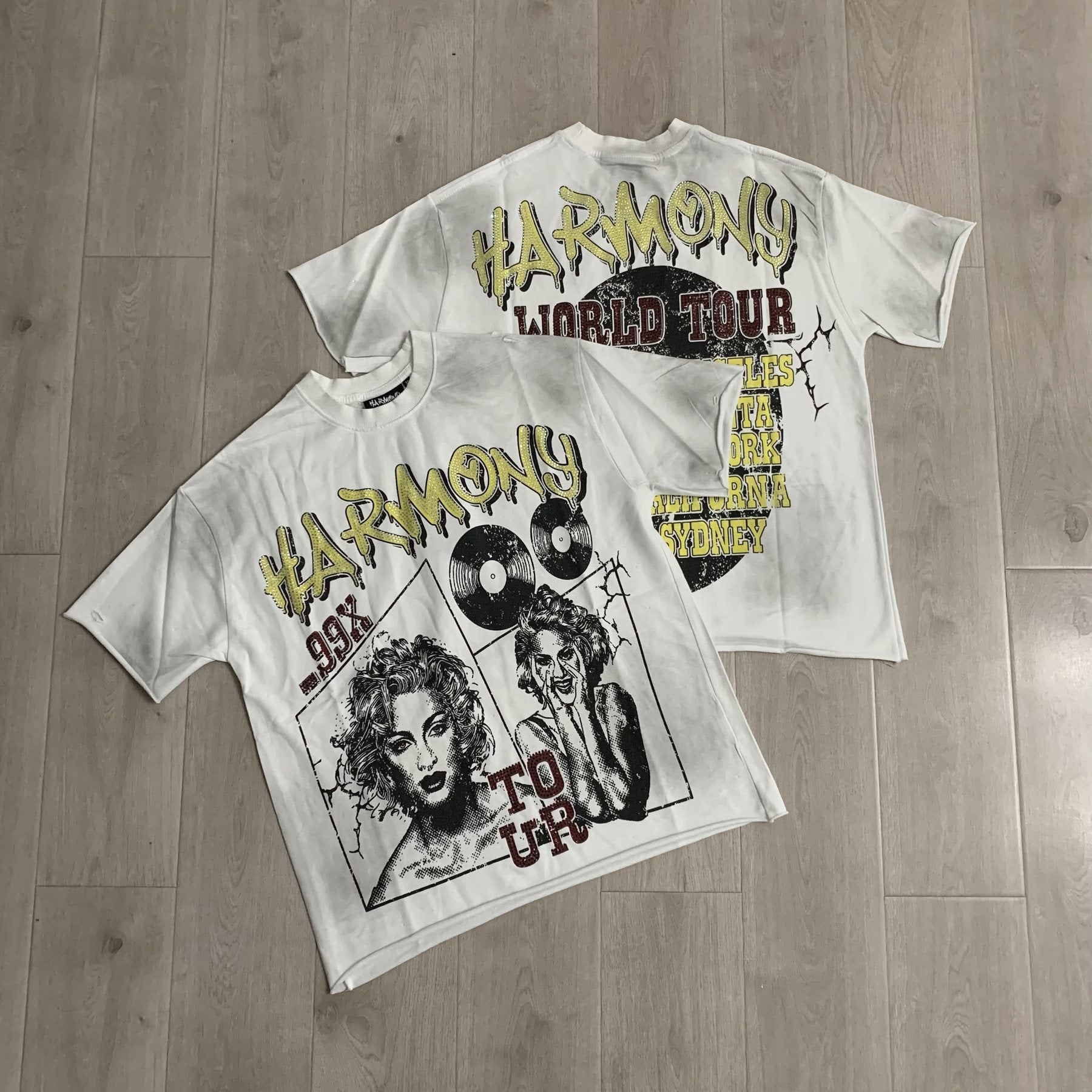 HARMONY Tour Graphic Raw-Edge T-Shirt — context