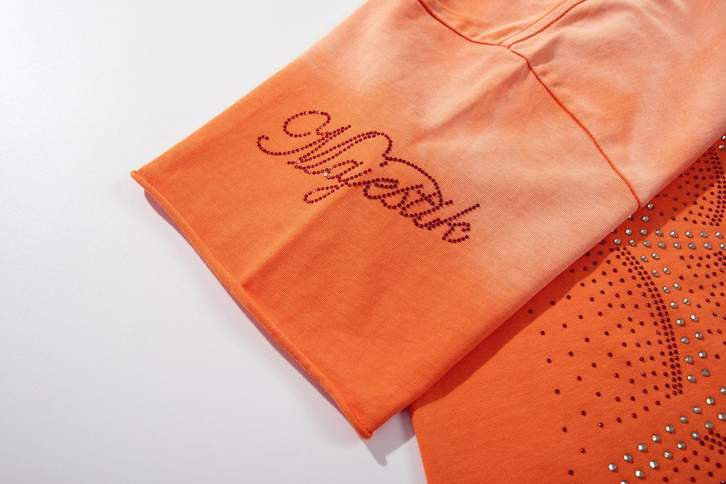 MAJESTIK Rhinestone Spiderweb Graphic T-Shirt — detail