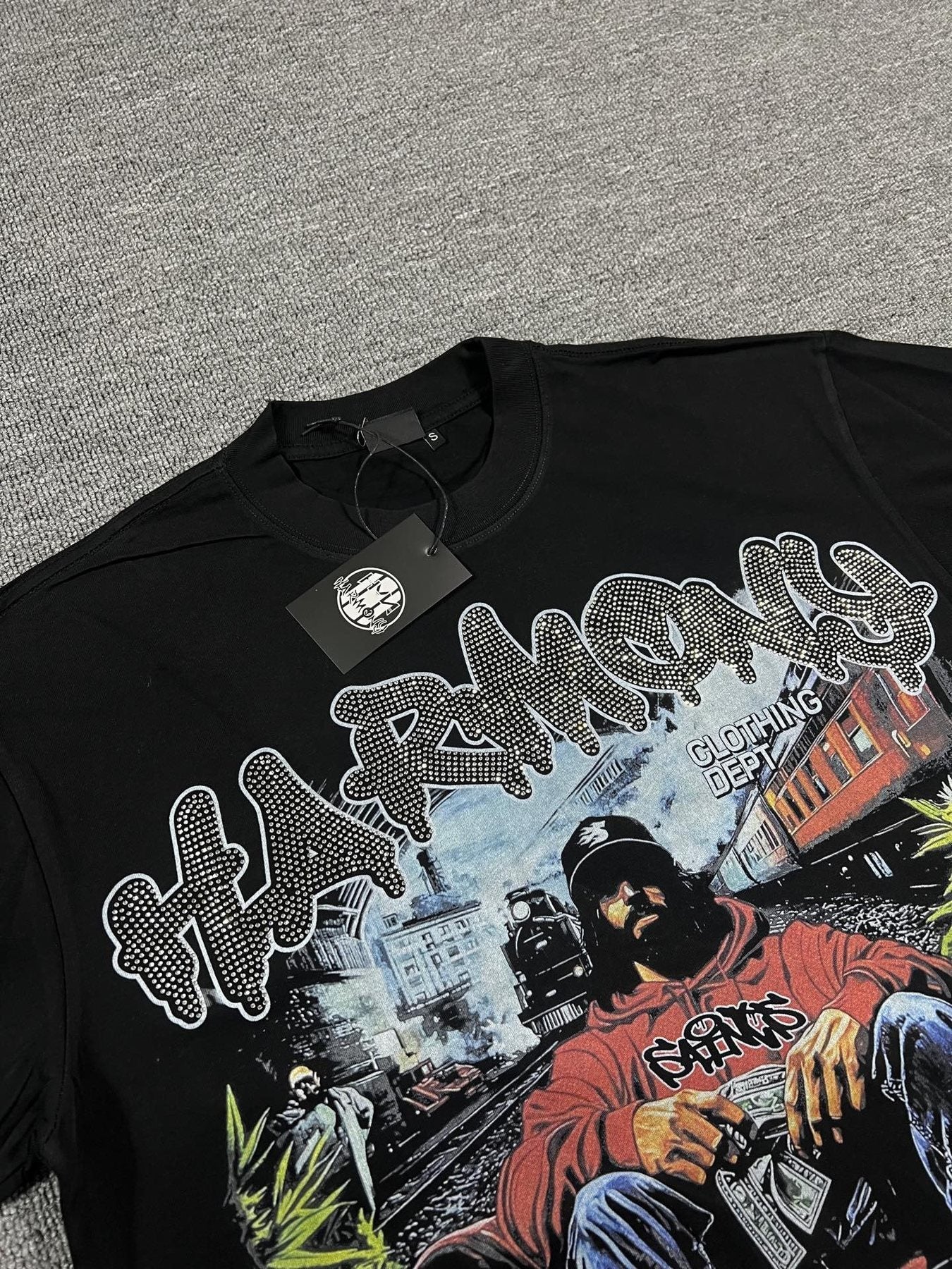 HARMONY New Age Seated Figure Graphic T-Shirt — detail