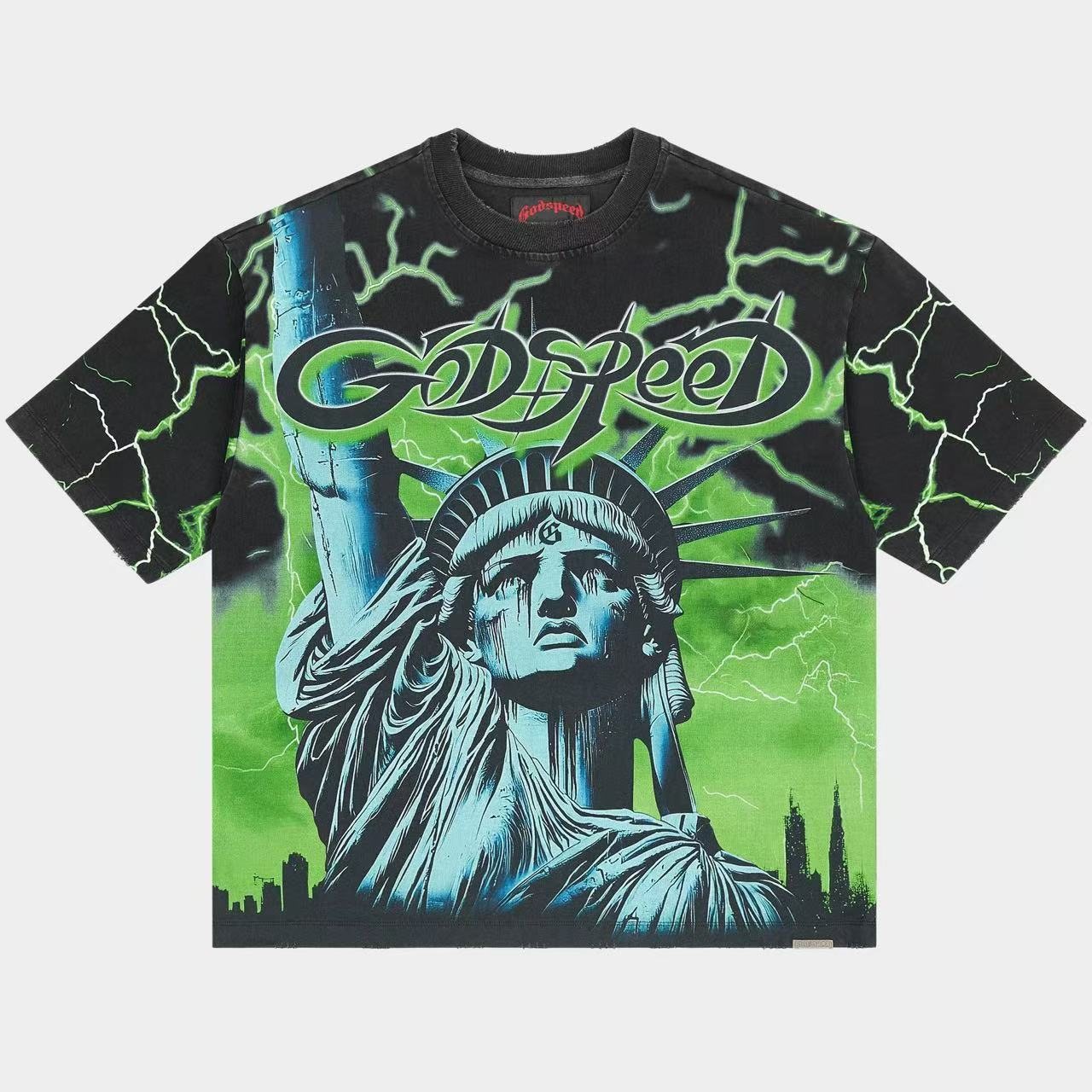 Godspeed Statue of Liberty Graphic T-Shirt — front