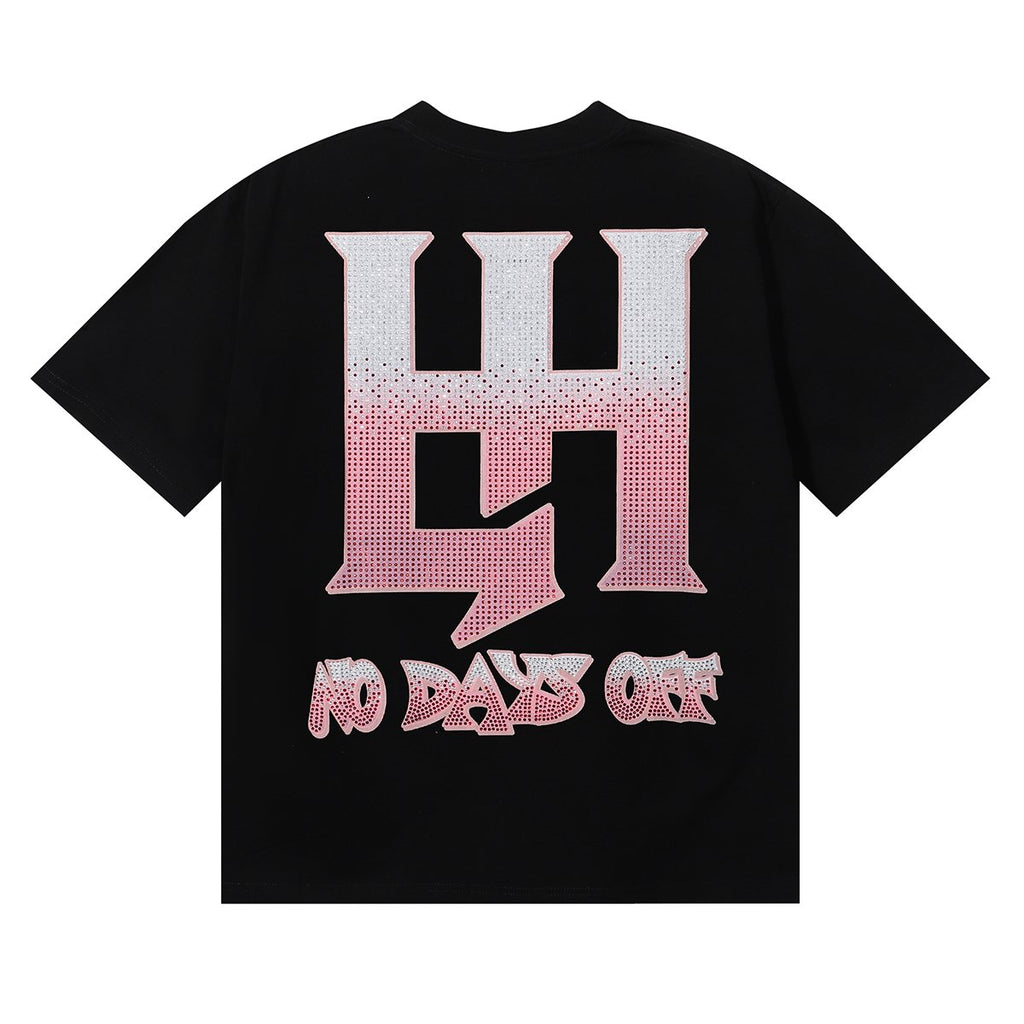 Life Hustlere Crying Woman Rhinestone Graphic T-Shirt — back
