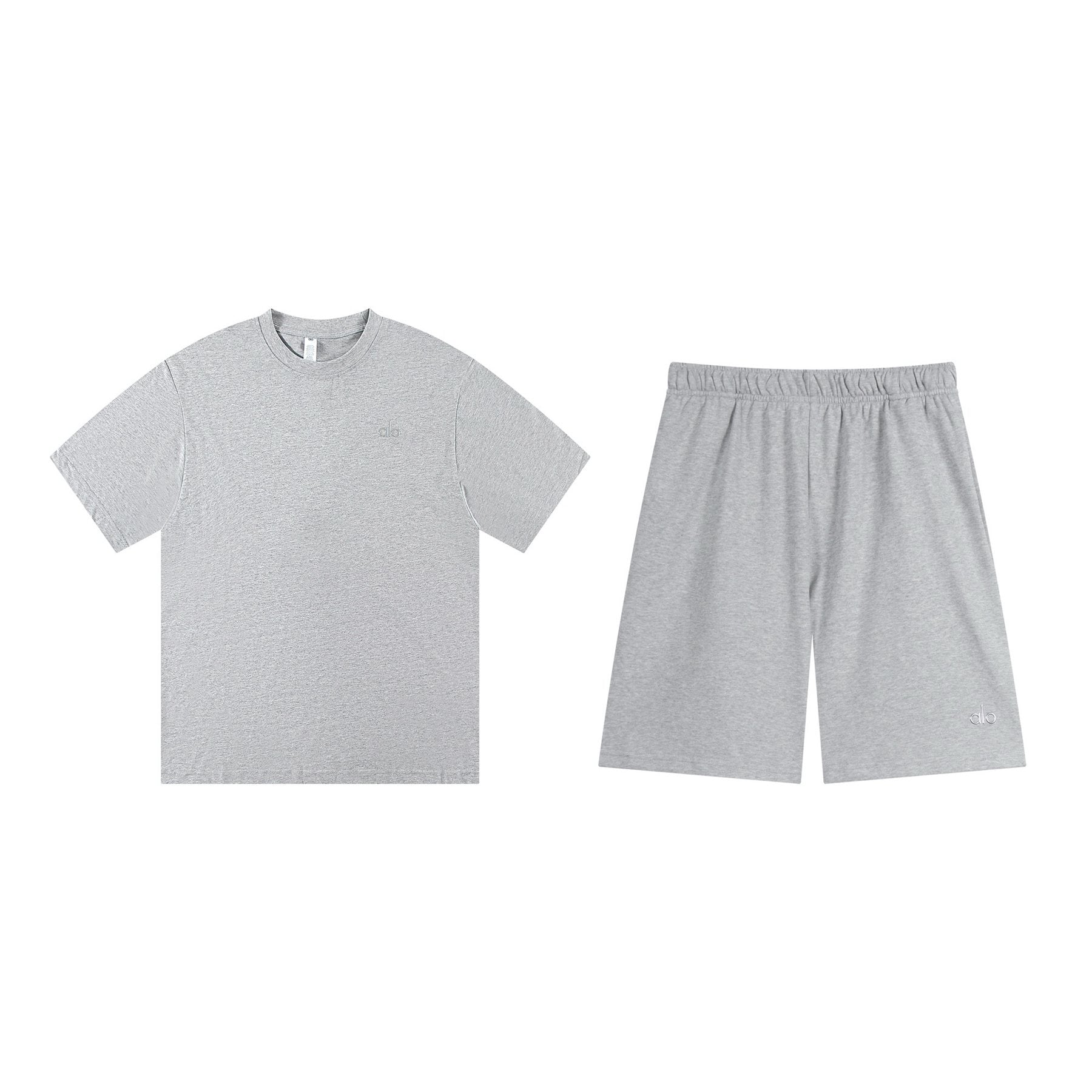 alo Solid Logo T-Shirt & Shorts Set — front
