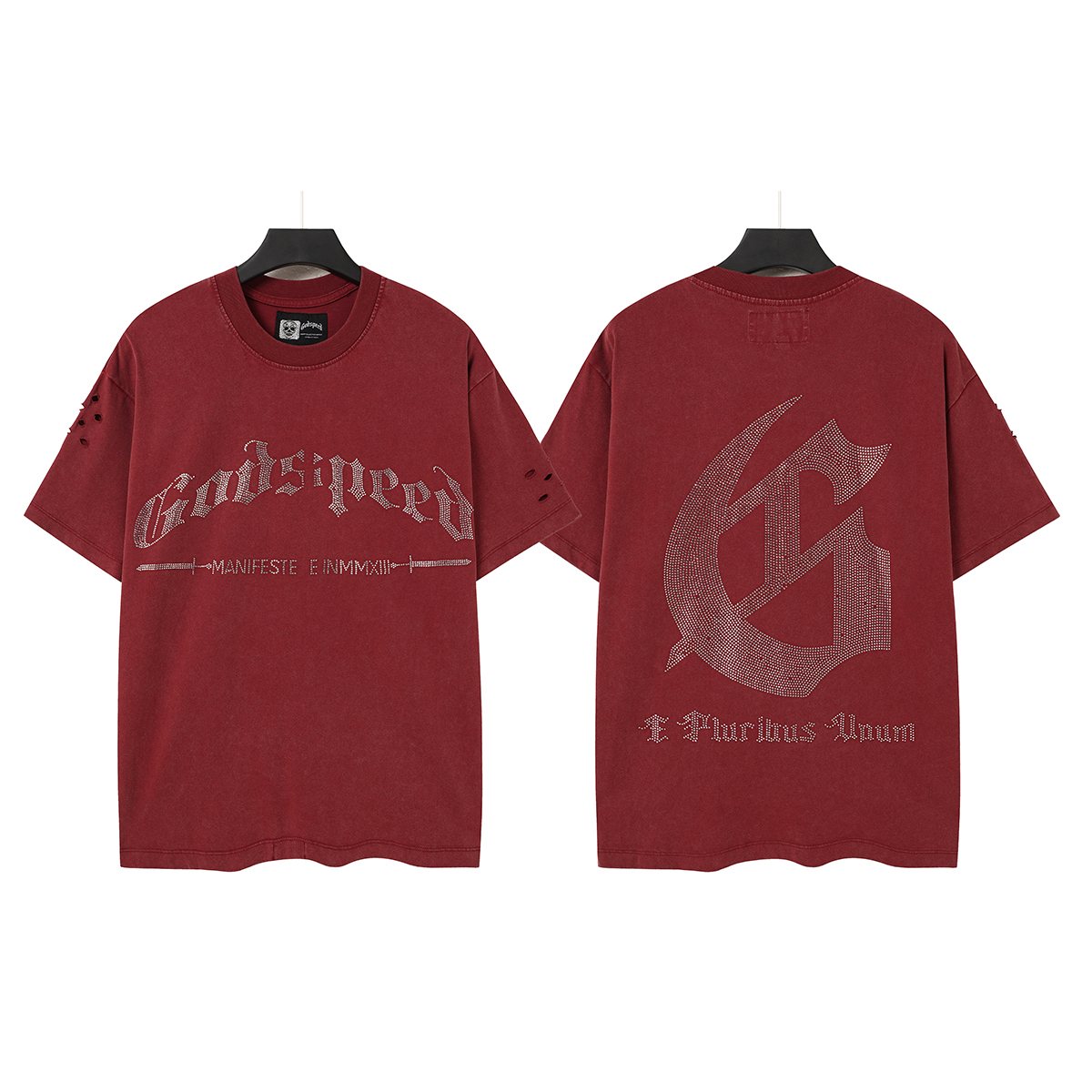 Godspeed Washed Rhinestone Graphic T-Shirt — hero
