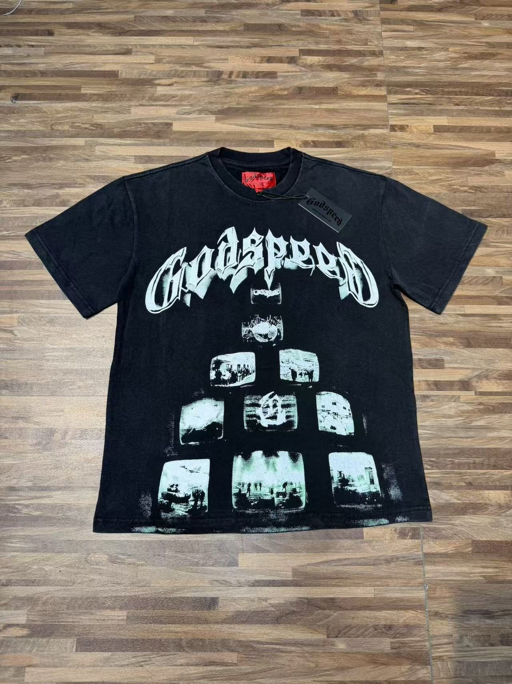 Godspeed Rock Graphic Washed T-Shirt — front
