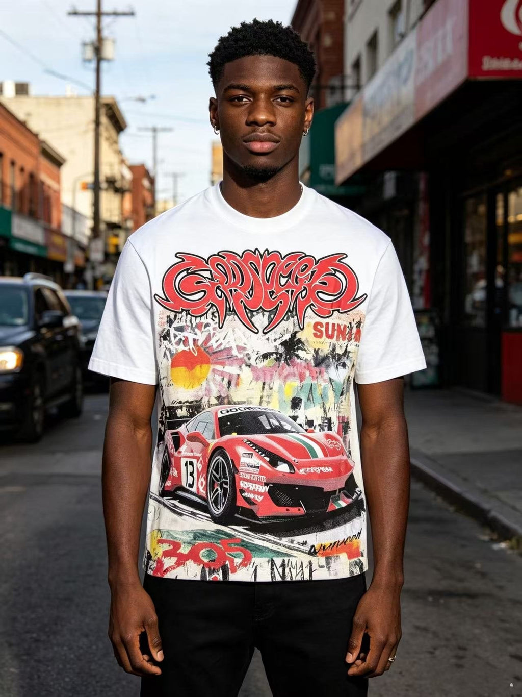 Godspeed Racing Graffiti Graphic T-Shirt - White — model
