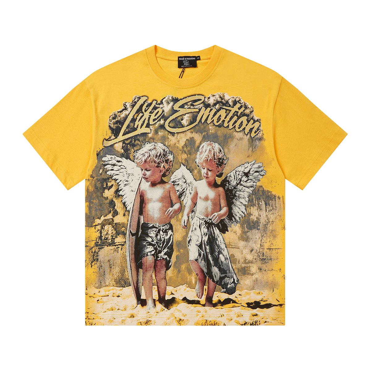 MIXED EMOTION Front Rhinestone Graphic T-Shirt — front