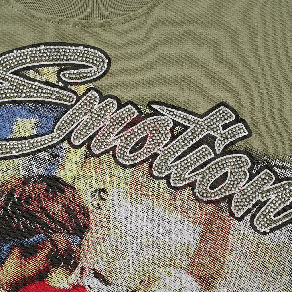 MIXED EMOTION Rhinestone Graphic T-Shirt — detail