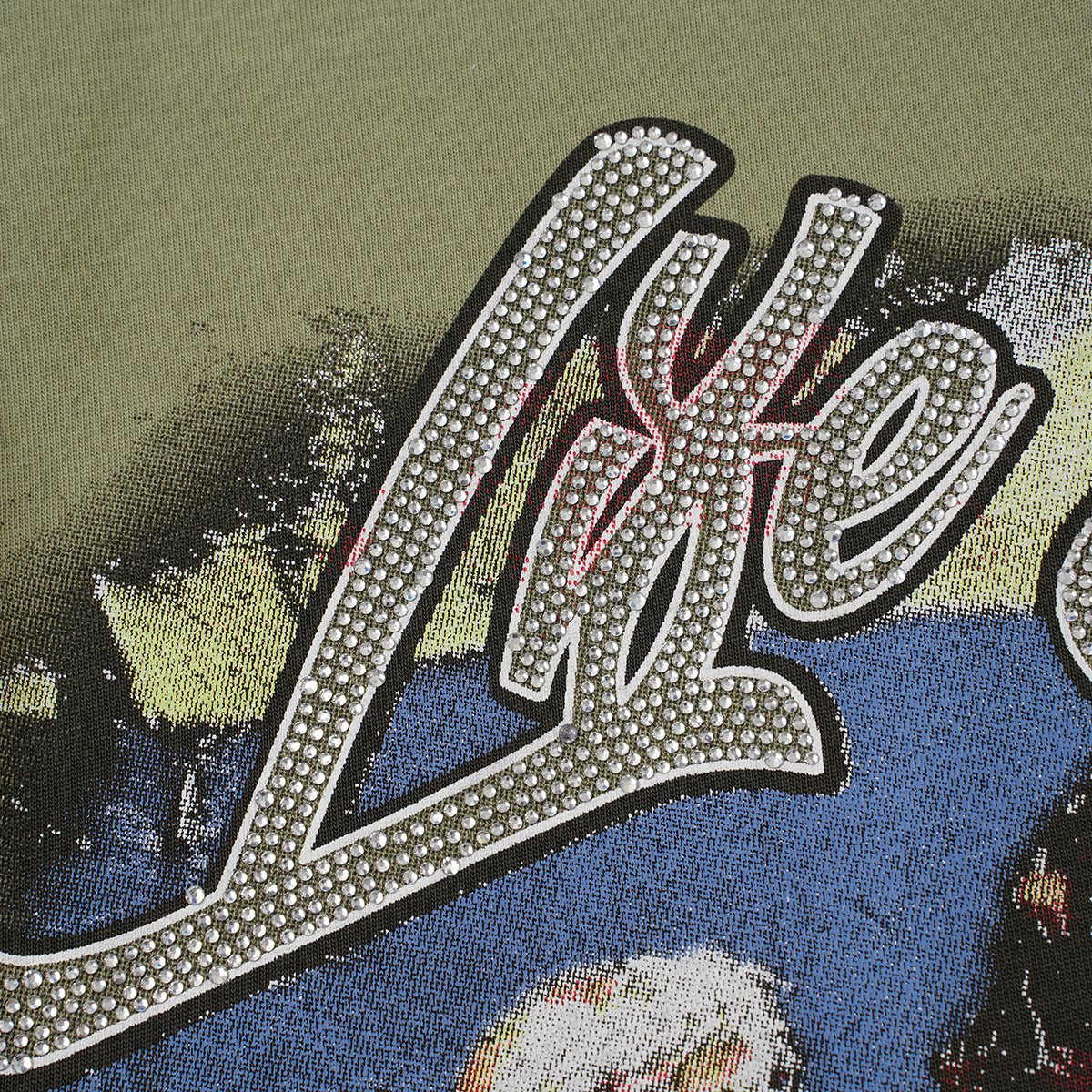 MIXED EMOTION Rhinestone Graphic T-Shirt — detail