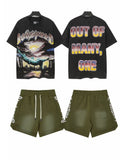Godspeed Out Of Many Landscape T-Shirt & Shorts Set — front