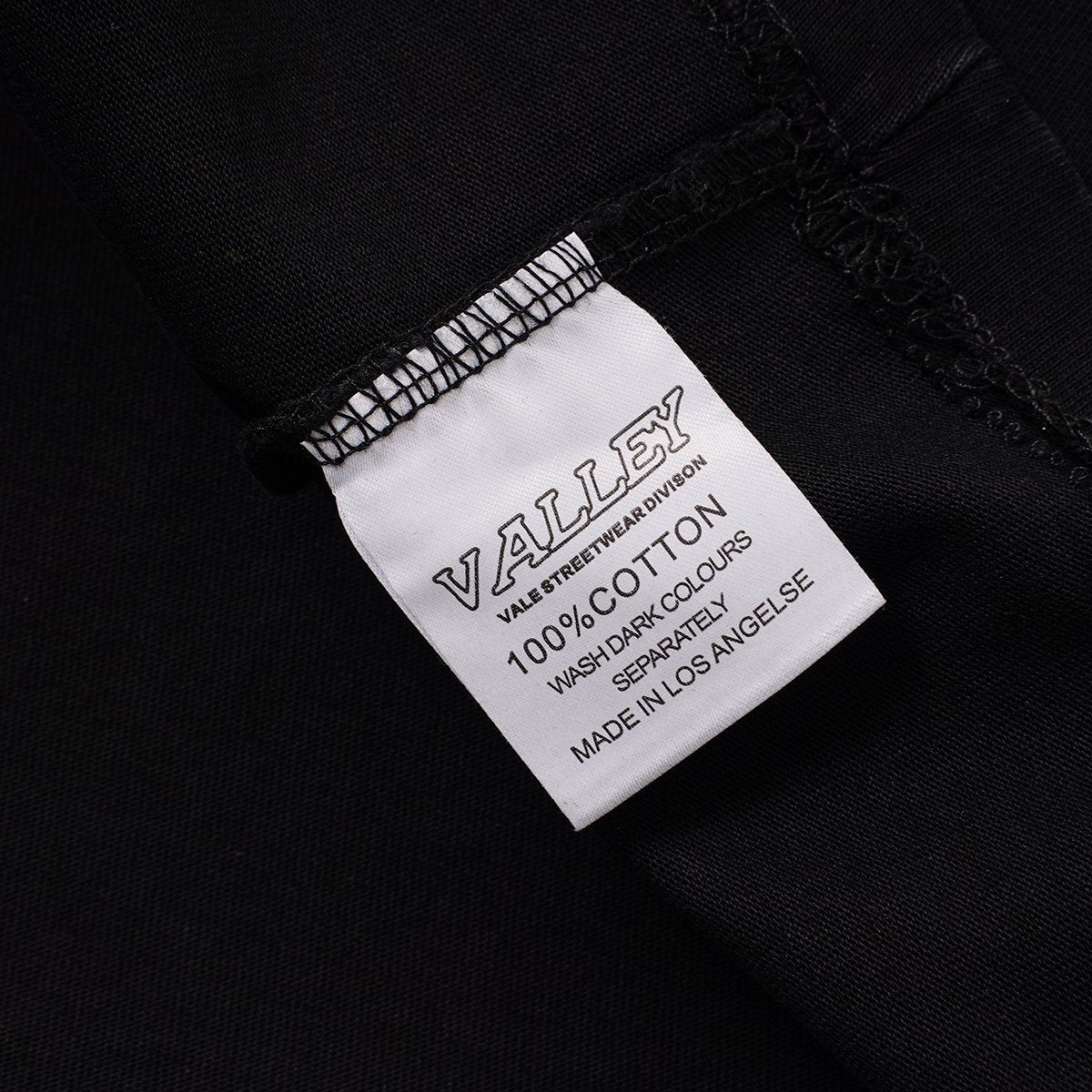 VALLEY Washed Black Graphic T-Shirt — neck_label