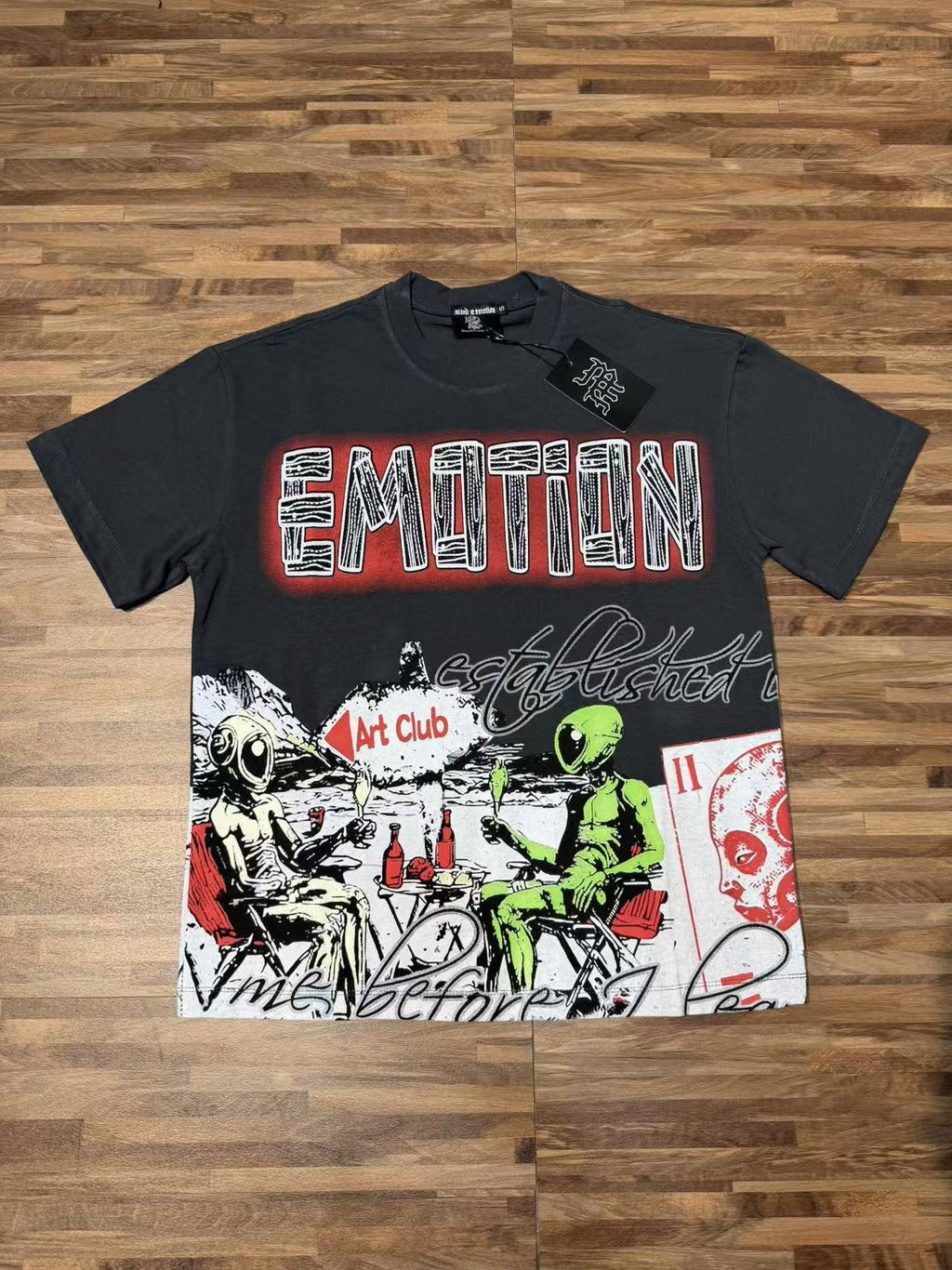 MIXED EMOTION Front and Back Graphic T-Shirt — front