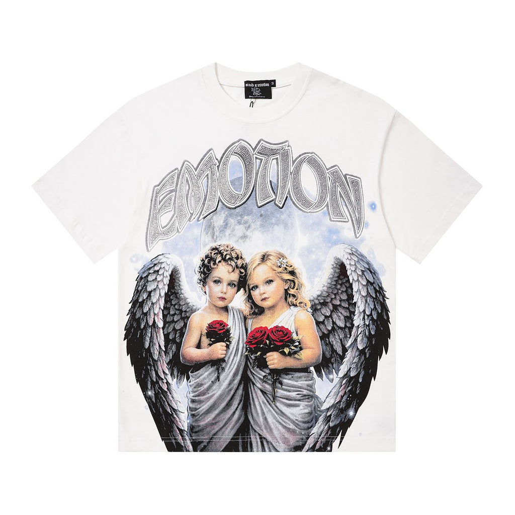MIXED EMOTION Angel Praying Hands Graphic T-Shirt — front