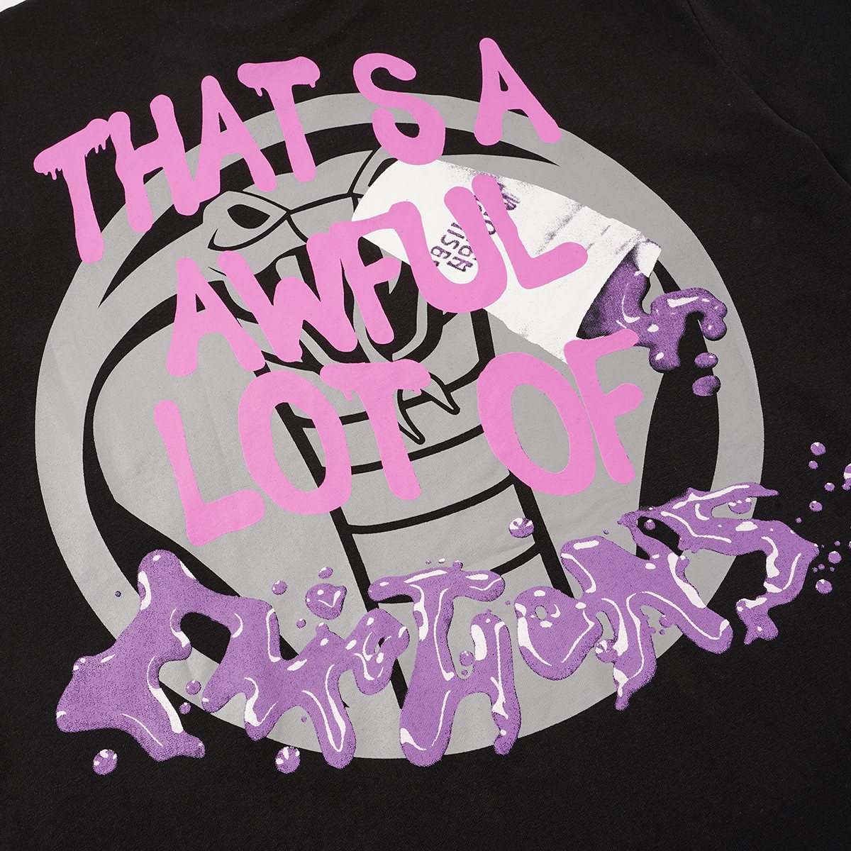 THAT'S A AWFUL LOT OF COUGH SYRUP Skull Graphic T-Shirt — detail