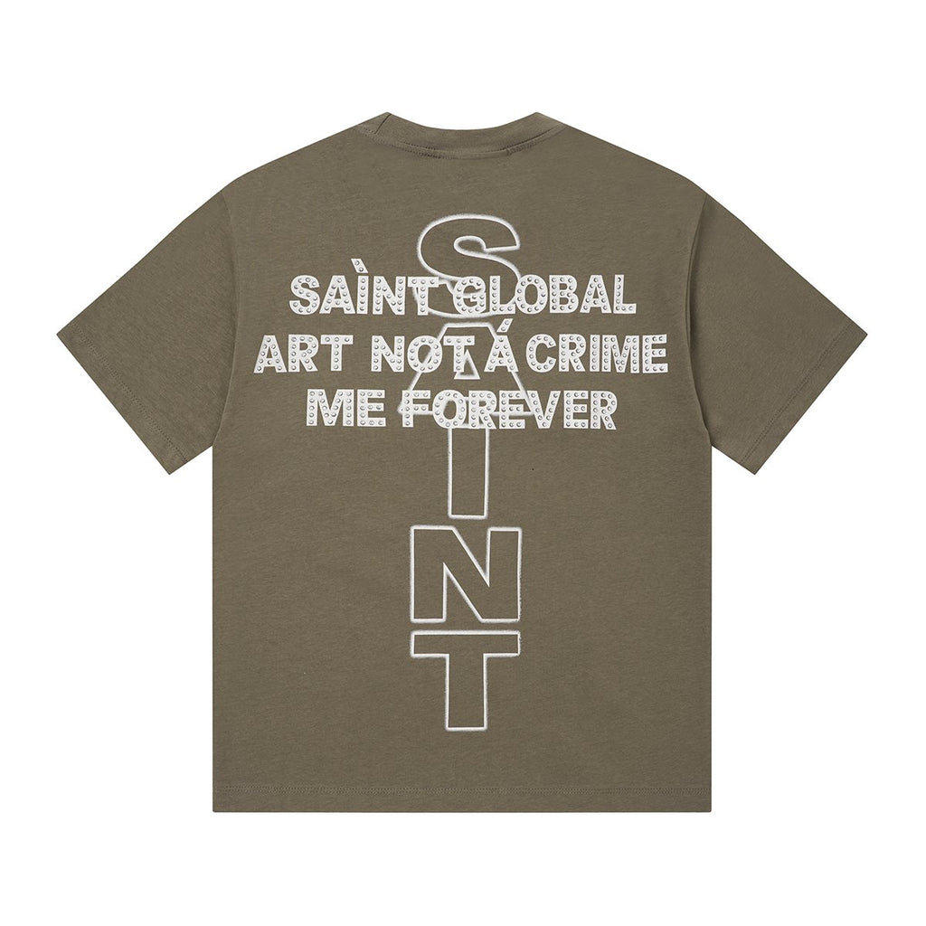 SAINT Rhinestone Graphic Short-Sleeve T-Shirt — back