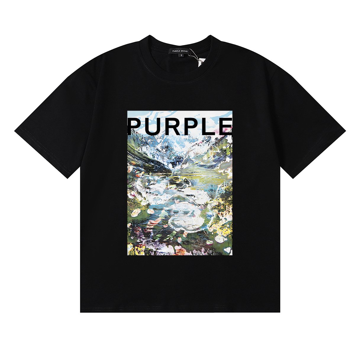 Purple Brand Landscape Graphic Short-Sleeve T-Shirt — front