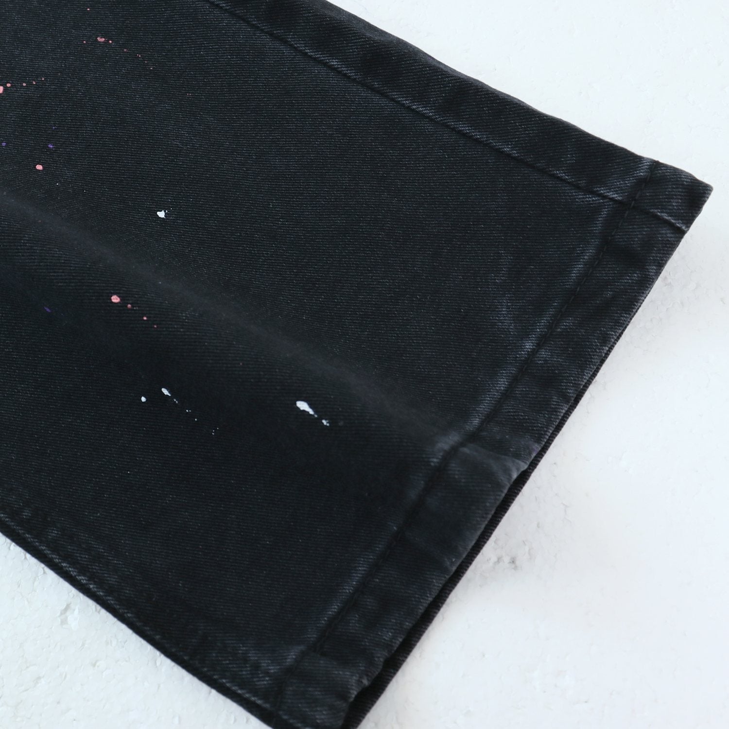Valley Dreams Lives Forever Paint-Splatter Jeans — detail