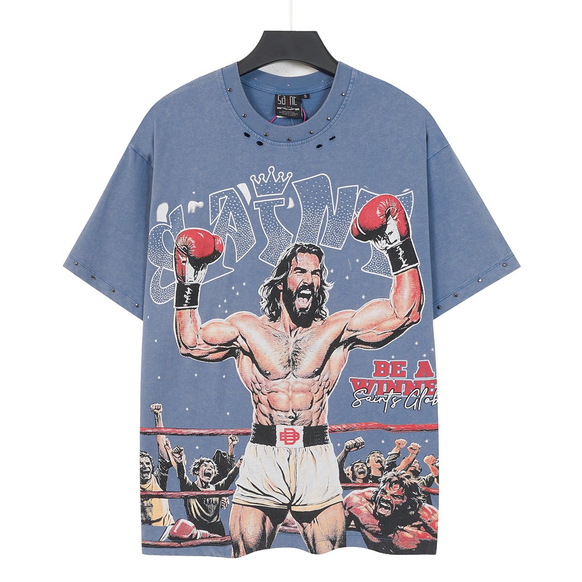 SAINT Boxing Graphic Washed T-Shirt — front