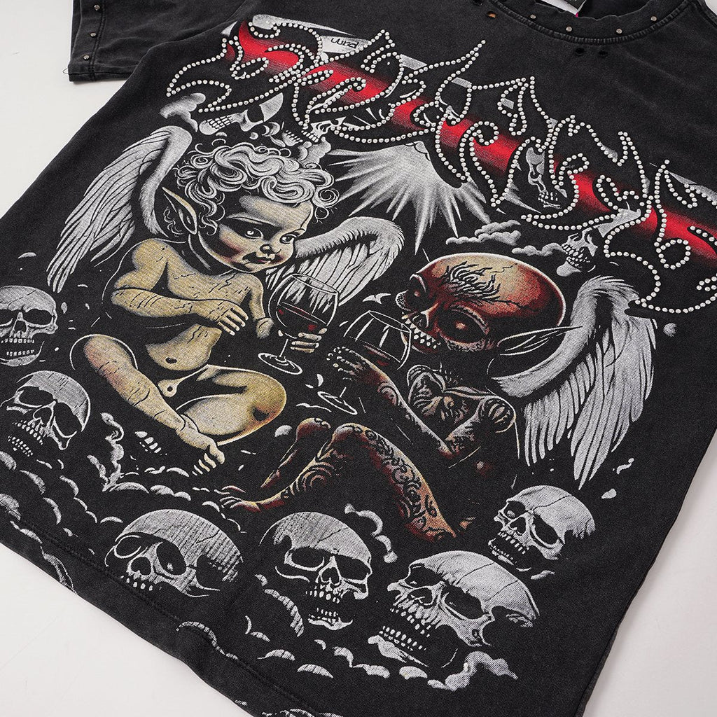 SAINT Angel & Devil 3035 Short-Sleeve Graphic T-Shirt — detail