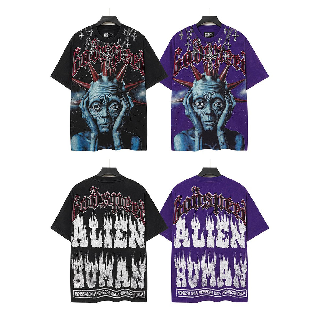Godspeed Alien Human Graphic Short-Sleeve T-Shirt — comparison