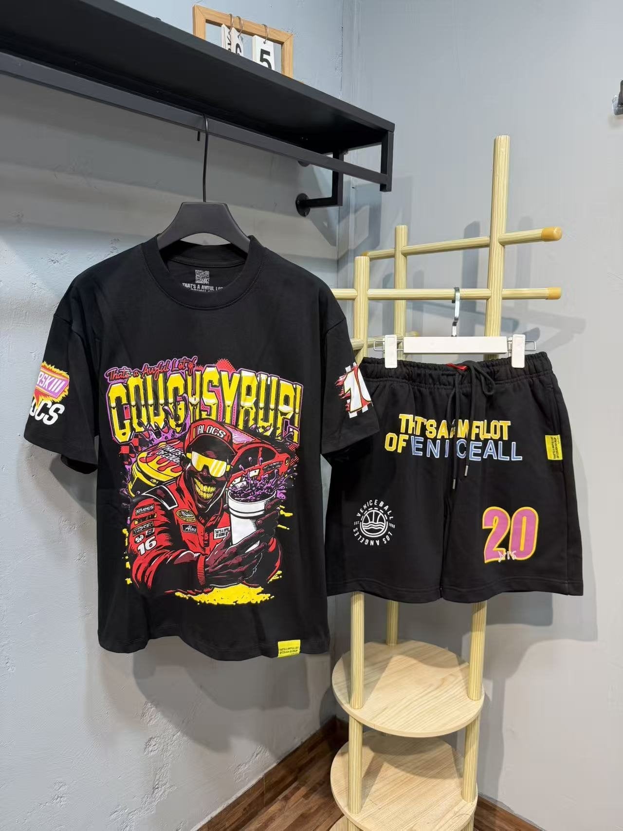 THAT'S A AWFUL LOT OF COUGH SYRUP Racing Graphic Short-Sleeve Set — context