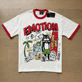 MIXED EMOTION Contrast-Trim Graphic Ringer T-Shirt — hero