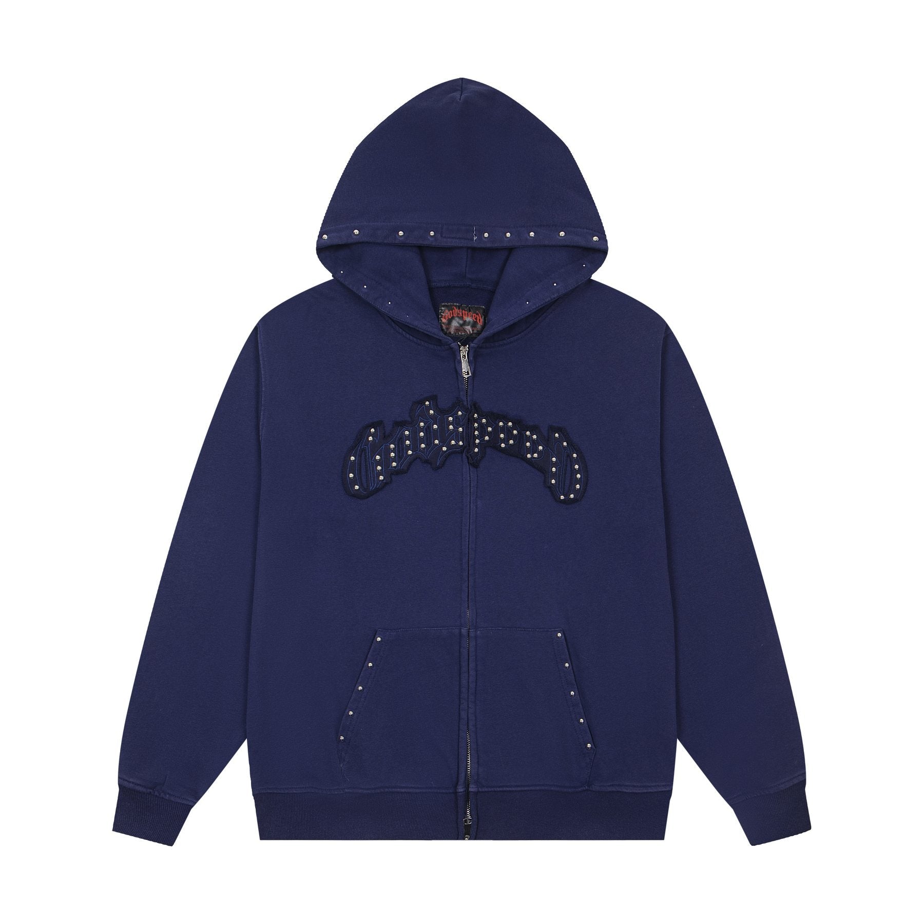 Godspeed Rhinestone-Style Zip Hoodie — front