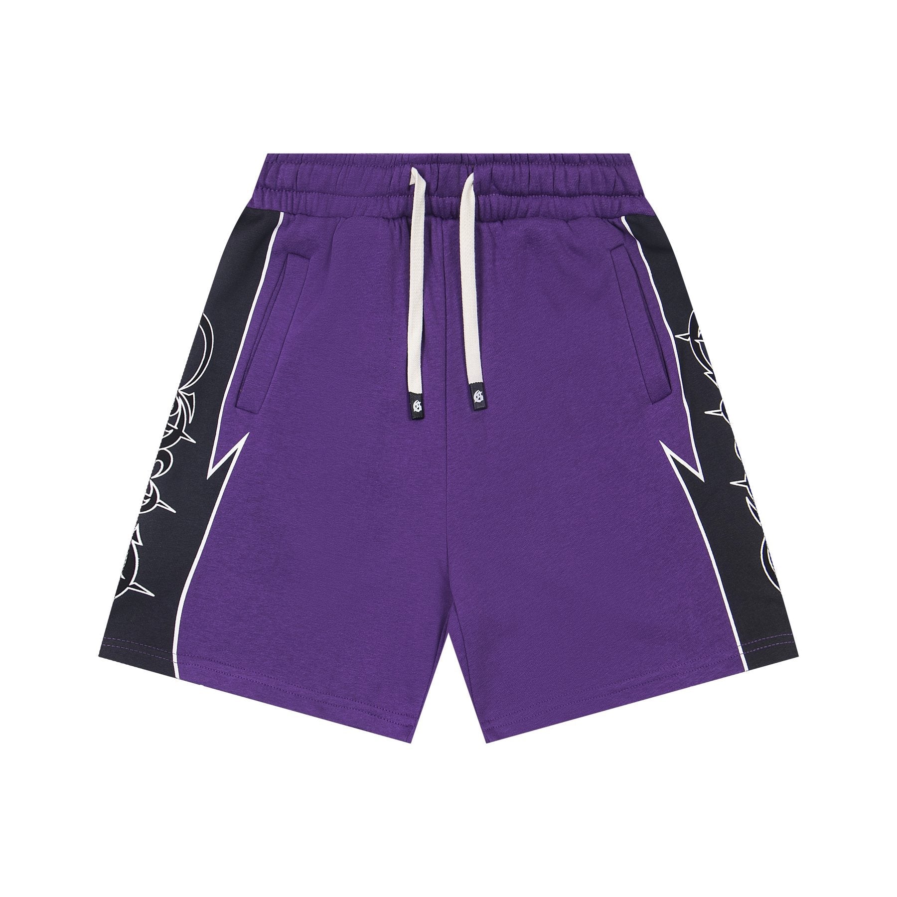 Godspeed Printed Side-Panel Drawstring Shorts — front