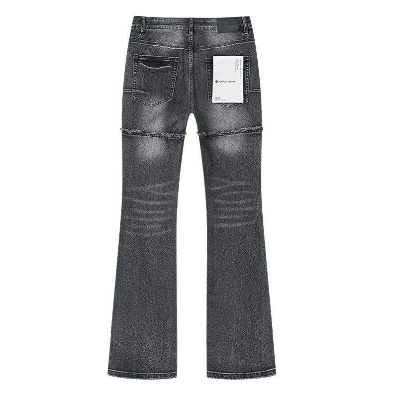 Purple Brand Washed Black Flare Jeans — back