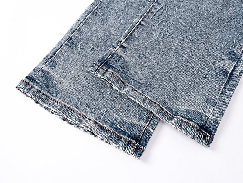 Purple Brand Light Blue Distressed Flare Jeans — detail