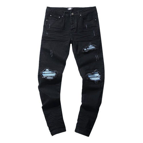 AMIRI Black Distressed Biker Jeans — hero