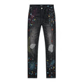 AMIRI Paint Splatter Distressed Black Jeans — hero