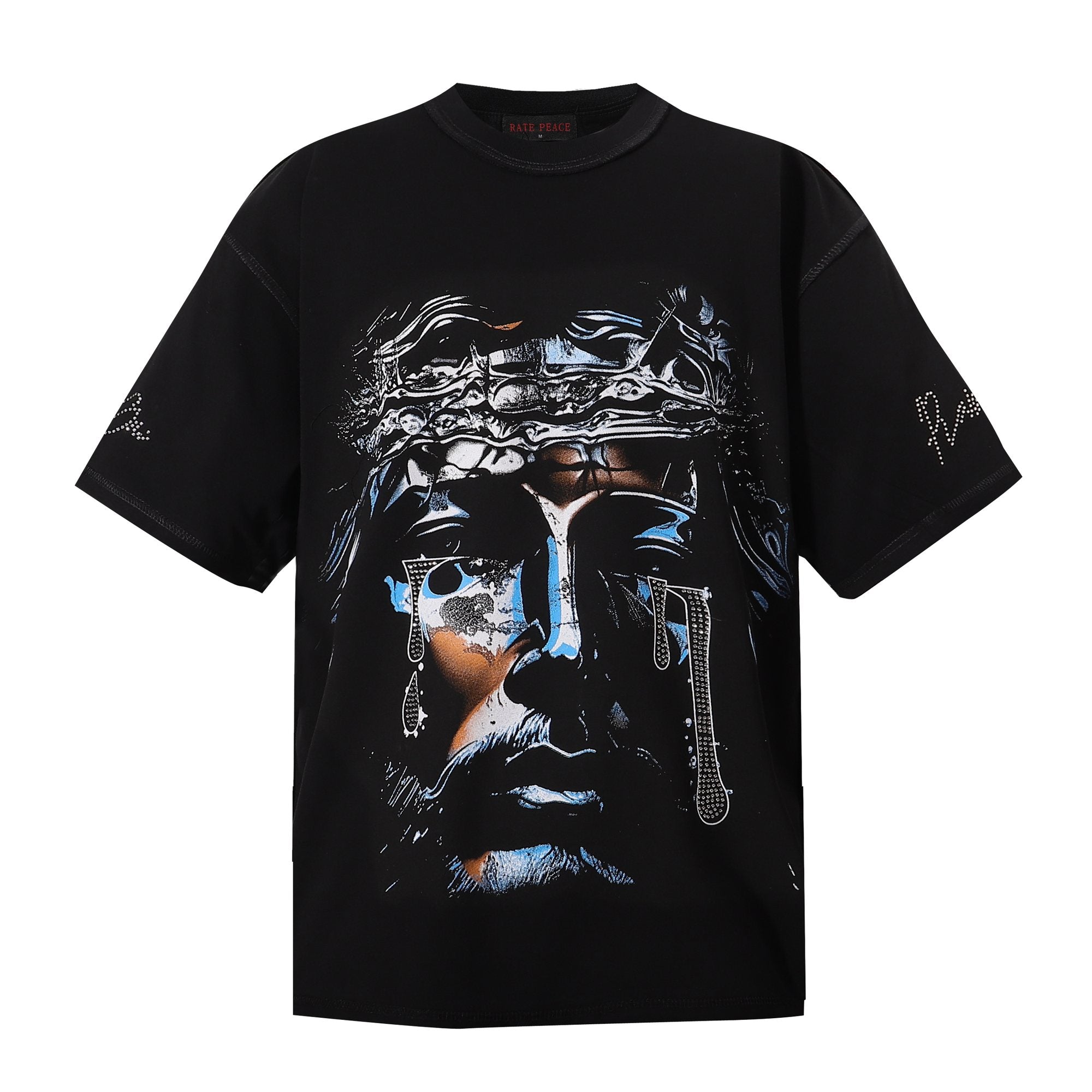 RARE PEACE God's Tear Rhinestone Graphic T-Shirt — hero