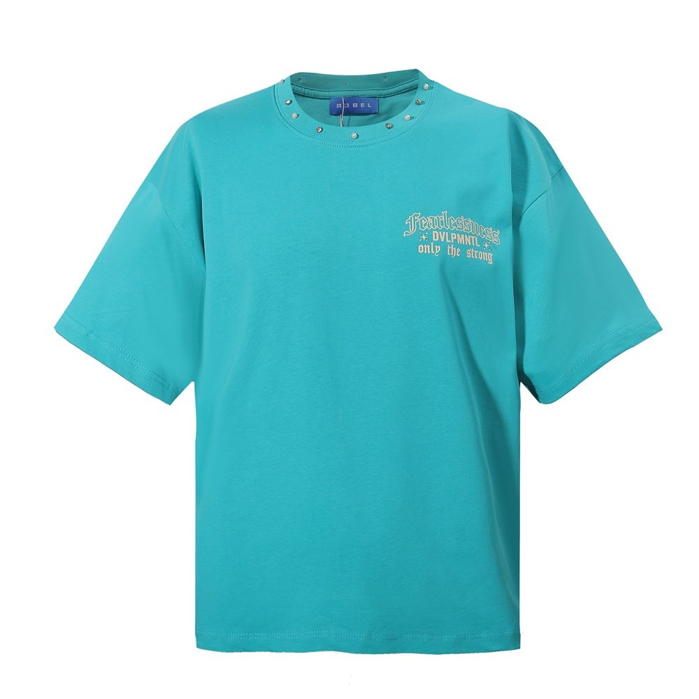 R3BEL Only The Strong Turquoise Graphic T-Shirt — front