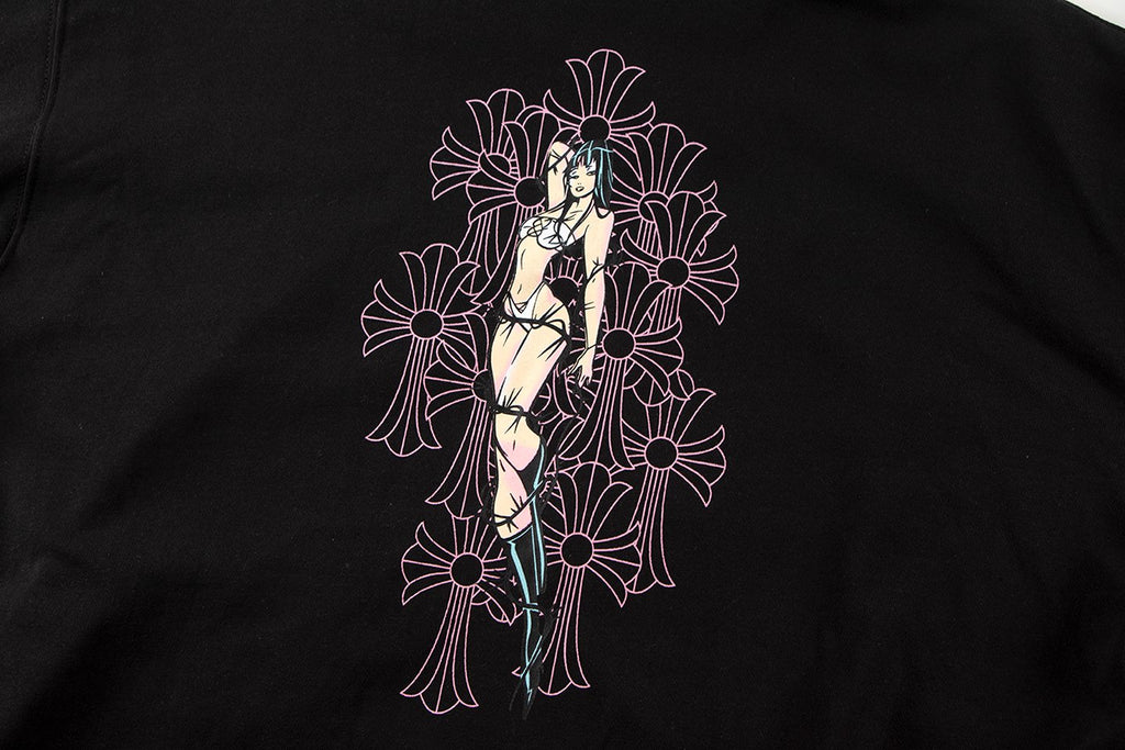 Chrome Hearts Anime Floral Zip-Up Hoodie — detail