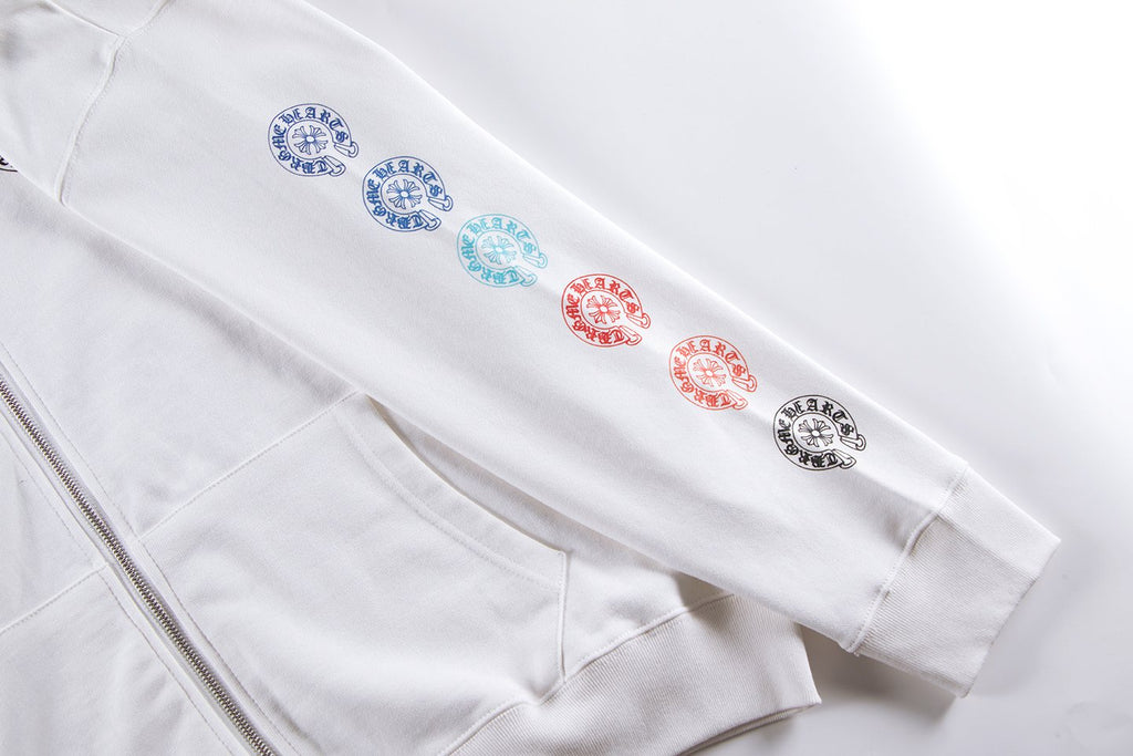 Chrome Hearts Rainbow Horseshoe Graphic Zip-Up Hoodie — detail