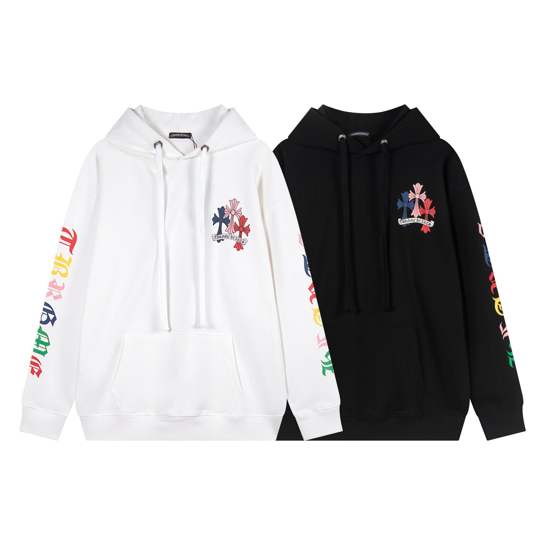 Chrome Hearts Multicolor Cross Graphic Hoodie — comparison