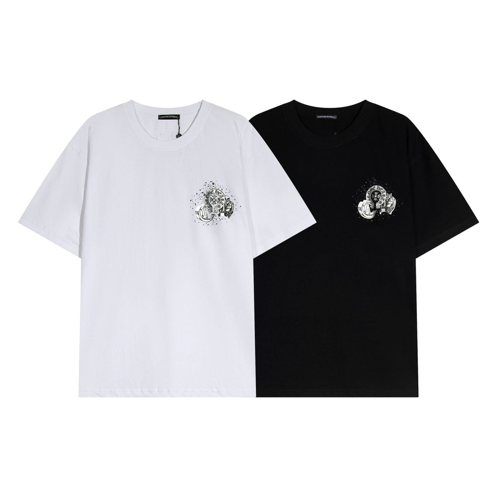 Chrome Hearts Splatter Rhinestone Graphic T-Shirt — comparison