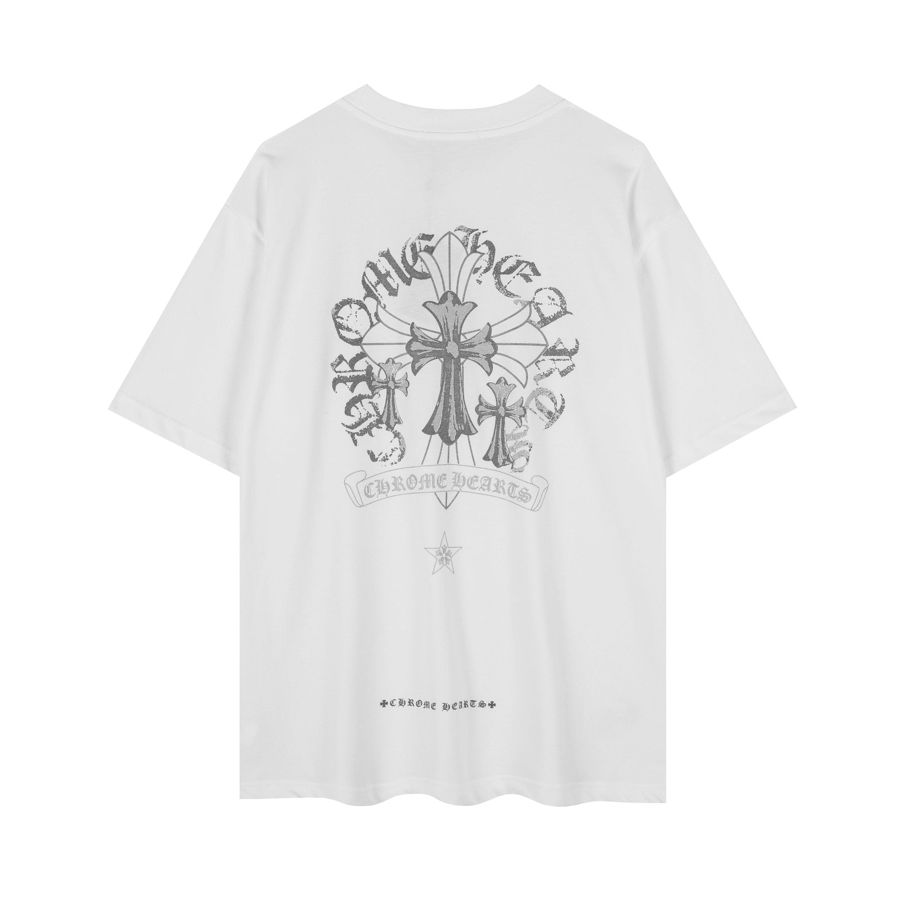 Chrome Hearts Reflective Silver Cross Graphic T-Shirt — back