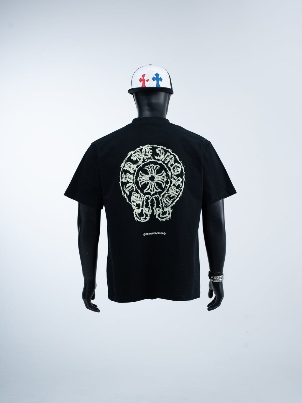 Chrome Hearts Sanskrit Horseshoe Cross Graphic T-Shirt — context