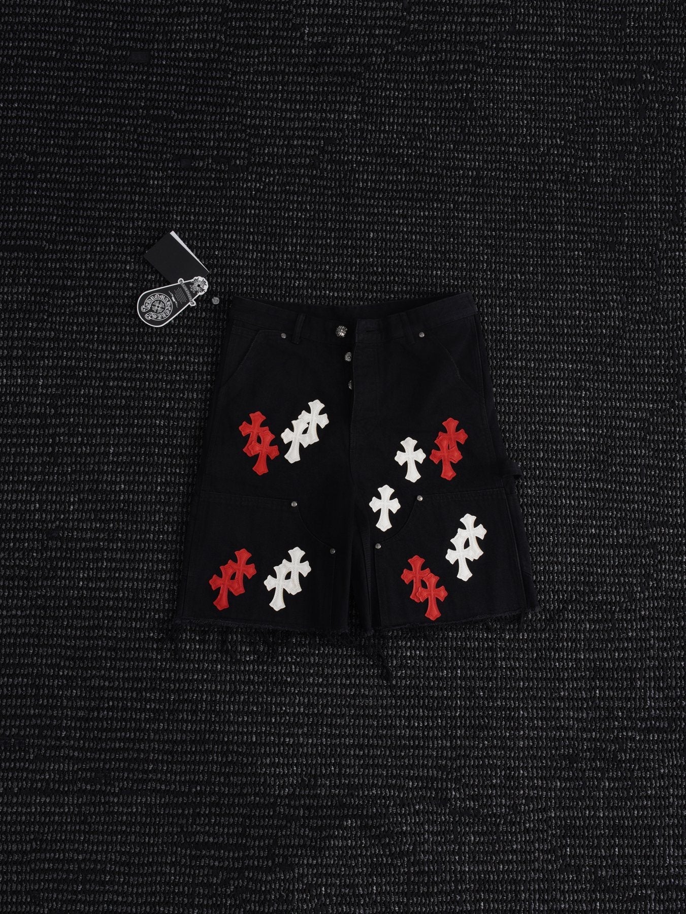 Chrome Hearts Cross Patch Black Shorts — front