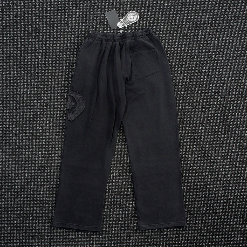 Chrome Hearts Horseshoe Embroidered Black Pants — front