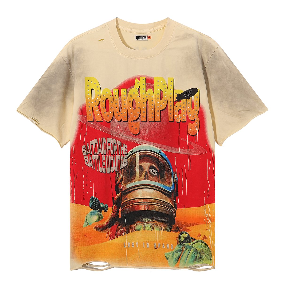 Rough Play Lost In Space Astronaut Graphic T-Shirt — front